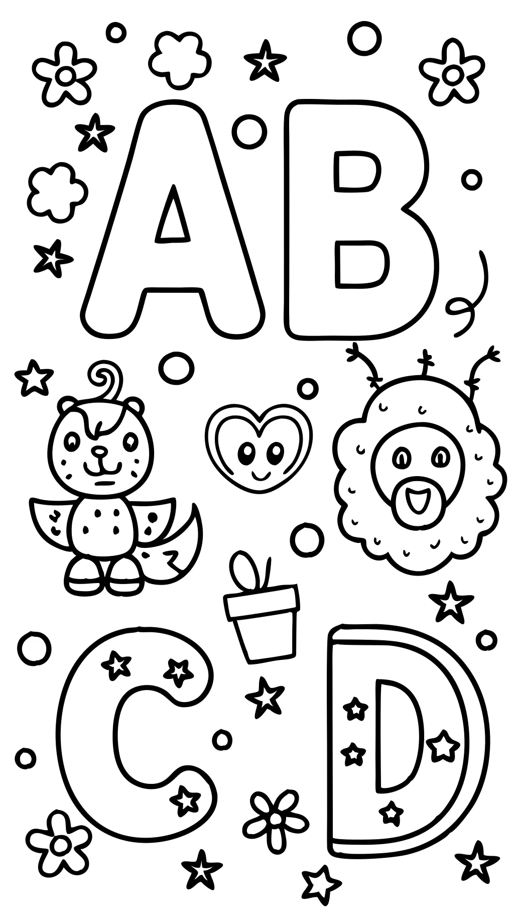 abcd coloring page